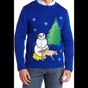 Alex Stevens Ugly Christmas Novelty Sweater Dog Snowman 1309